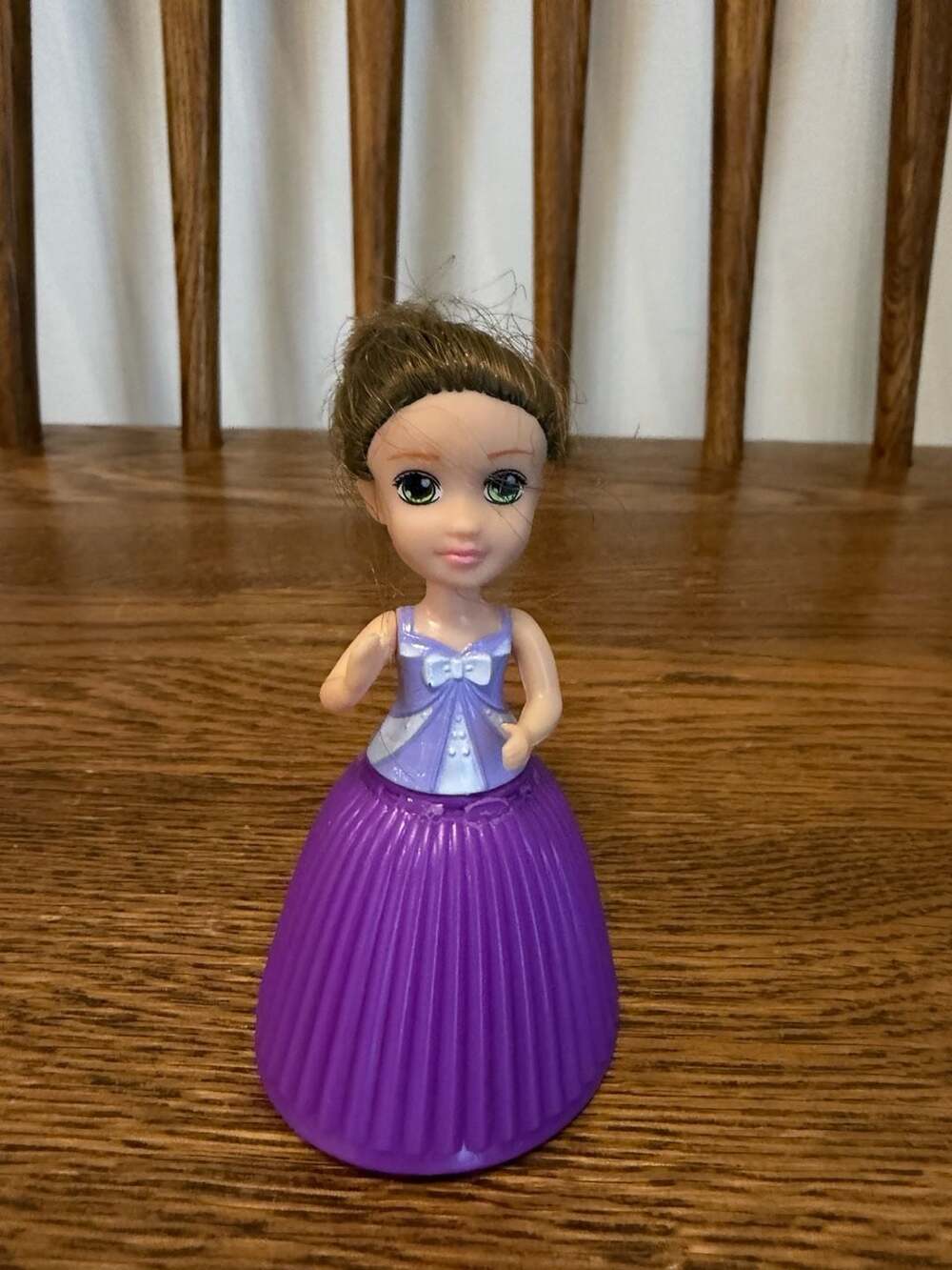 Cupcake Surprise Mini Princess Transforming Doll Purple Gown Brown Hair